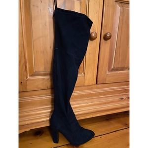 Navy over the knee boot